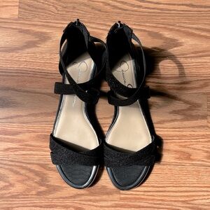 NIB Jessica Simpson Flat Sandals Black Size 7.5